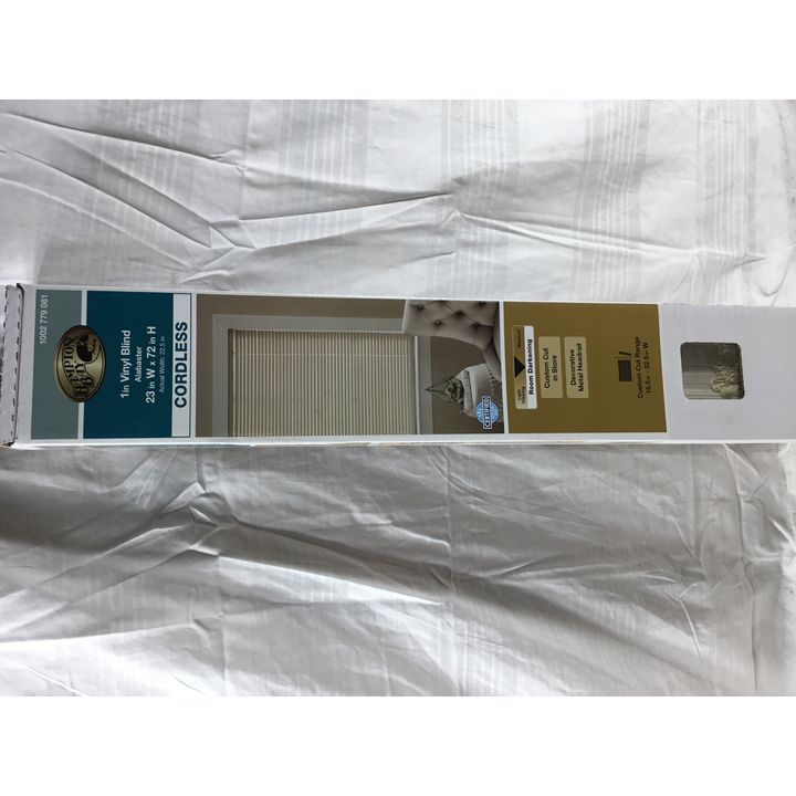 1" Vinyl Blind 23"W x 72"H Cordless - Alabaster
