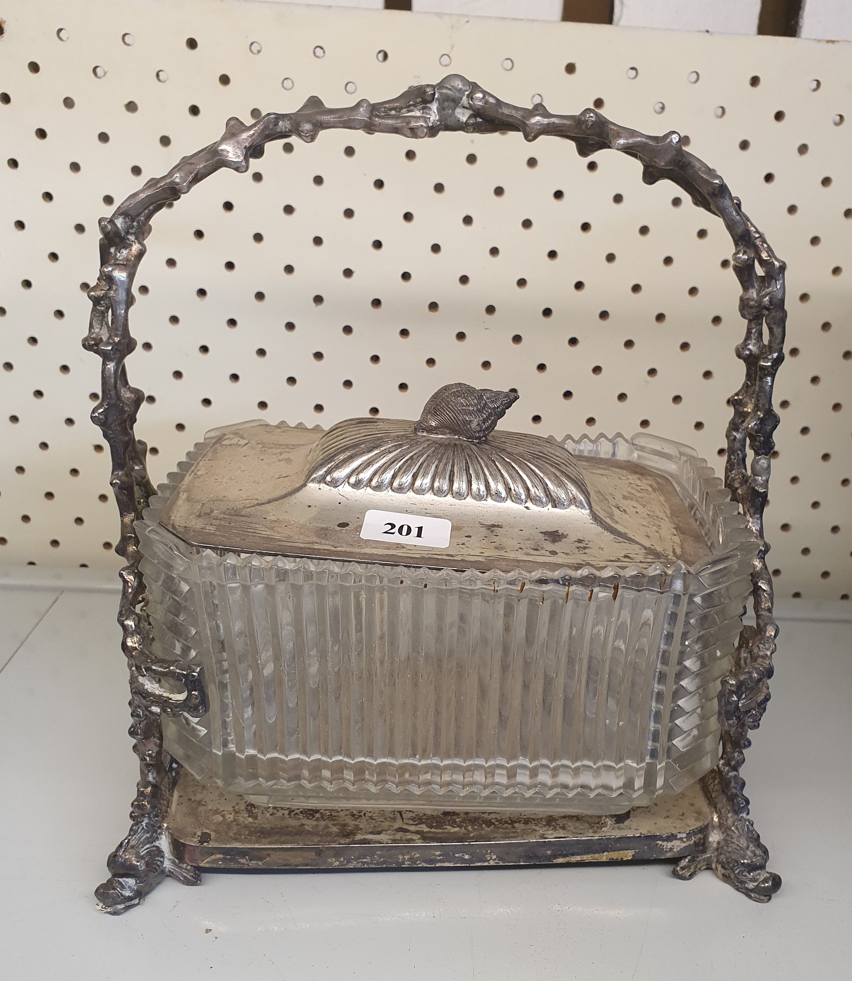 138 · A VICTORIAN 'PHILLIP ASHBERRY' SILVERPLATED AND CUT GLASS SERVING BOX/SARDINE DISH