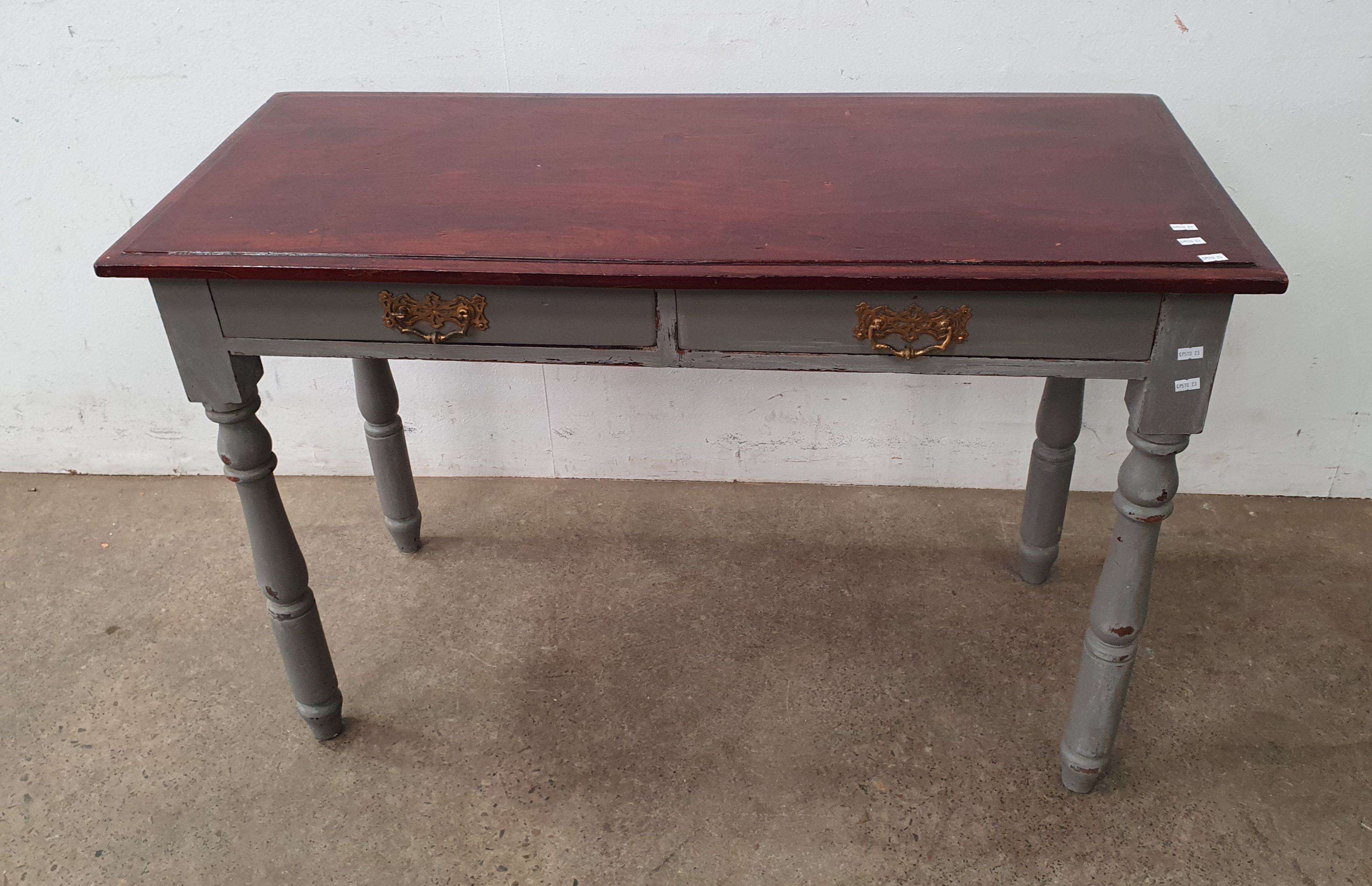 A Part Painted Colonial Cedar Hall Table