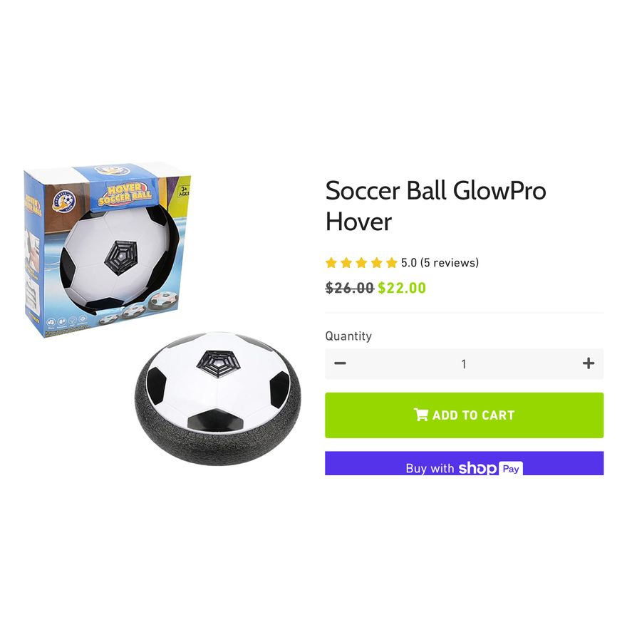 Trademark Hoover Soccer Ball GlowPro- Batteries Not Included