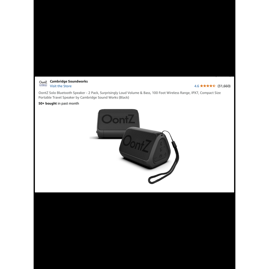 Oontz Solo Dual Edition Bluetooth Speakers- 2pk