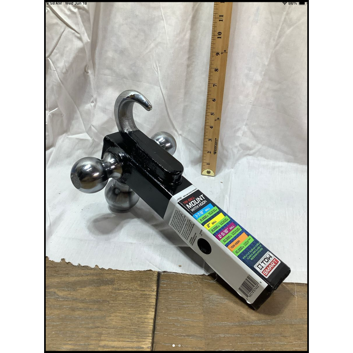 Tow Smart Tri-Ball Mount w/ Hook- 2'' Hitch