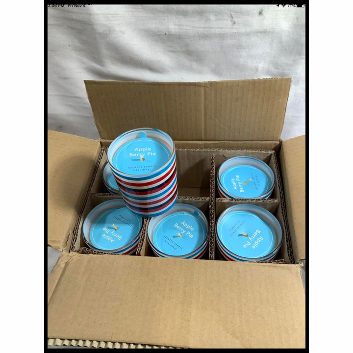 Buying (6) 5.5oz Sun Squad Apple Berry Pie Scented Candles