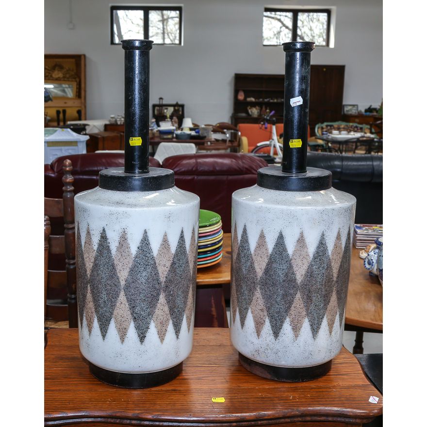 A Pair of Mid-Century Modern Glass Table Lamps