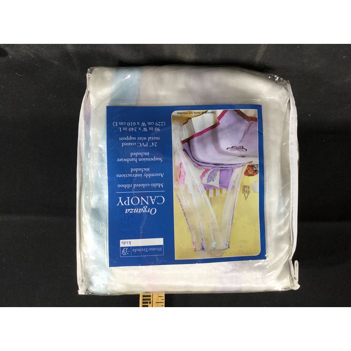 Organza Canopy w/ Multi-Colored Ribbons 90"Wx240"L