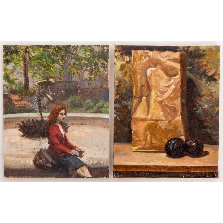 Nathaniel K. Gibbs. Two Studies, oil on canvas