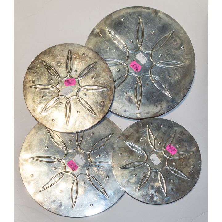 Four Towle Sterling Mounted Trivets