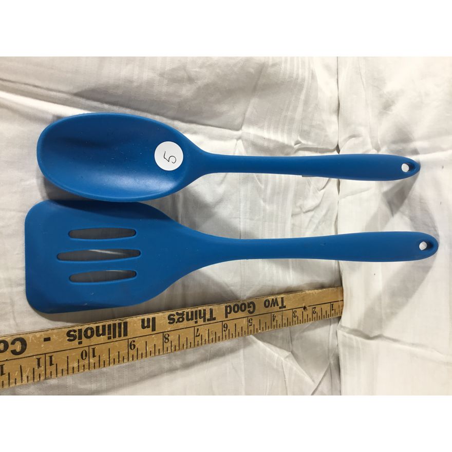 Love 2 Cook Blue Silicone Spatula & Spoon Set