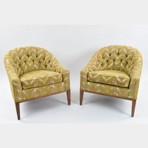 MID-CENTURY TUFTED LOUNGE CHAIRS C. 1970'S