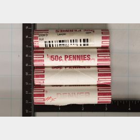 4-2009-D BRILLIANT UNC "LAWYER" LINCOLN CENT ROLLS