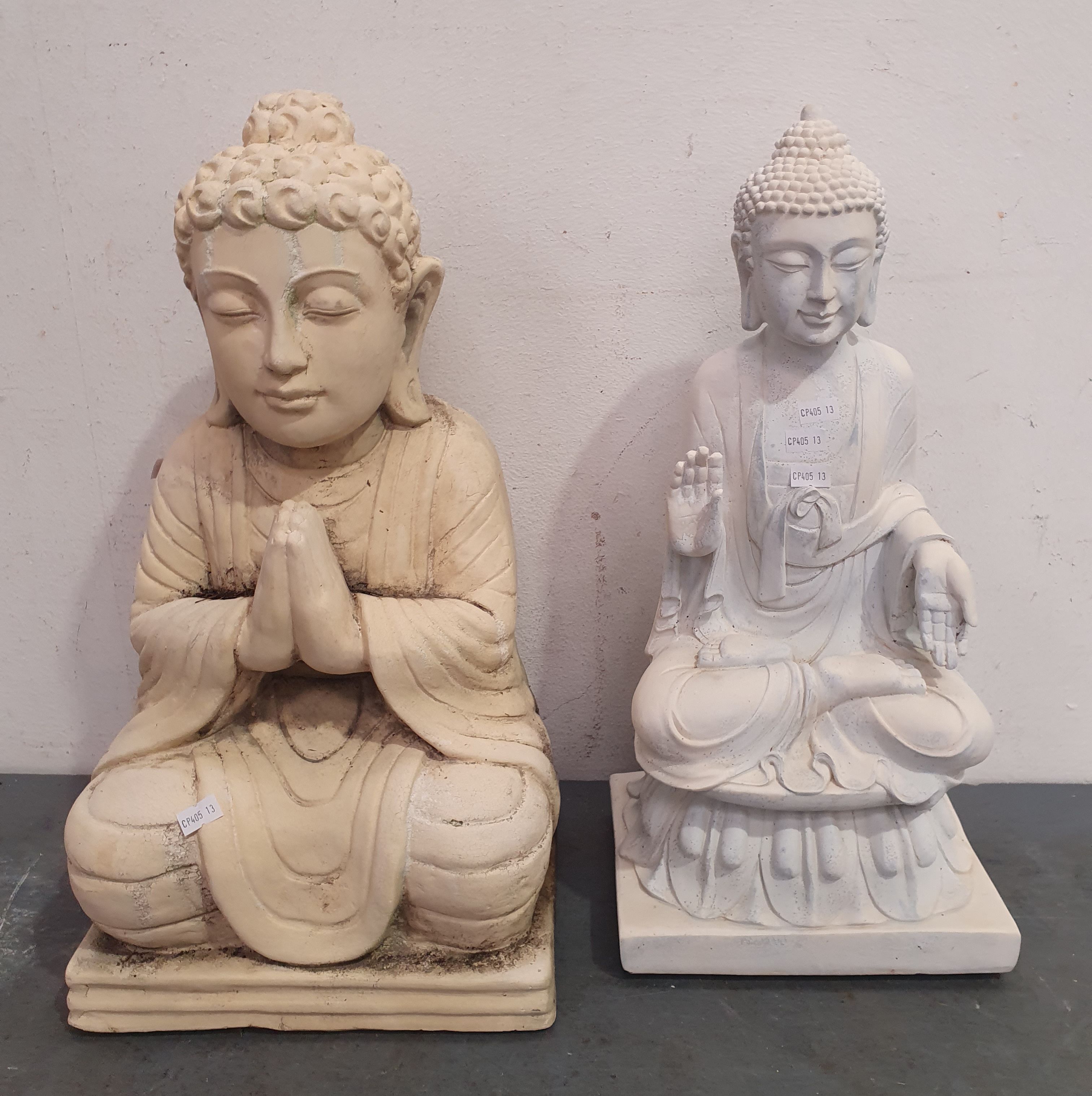 1090 · TWO RESIN BUDDHA STATUES
