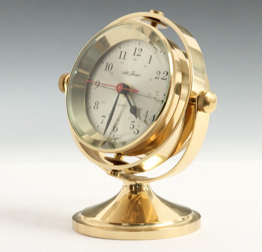 Seth Thomas Brass Desk Clock Thomaston Place Auction Galleries