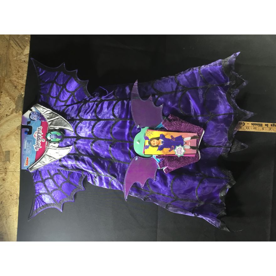 Disney Junior Vampirina Little Girls Costume w/ Gloves & Headband Included ( Fits Sizes 4-6x)