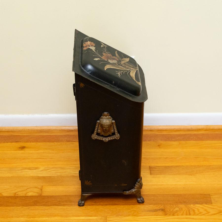 Rectangular Coal Hod Antique Tole Painted Coal Hod | Harritt Group, Inc