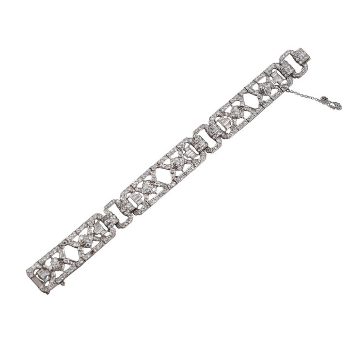 Art Deco 12ctw Diamond Platinum Bracelet