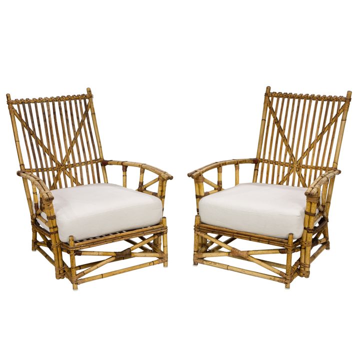 Two Heywood Wakefield Stick (Adirondack or Bar Harbor) lounge chairs