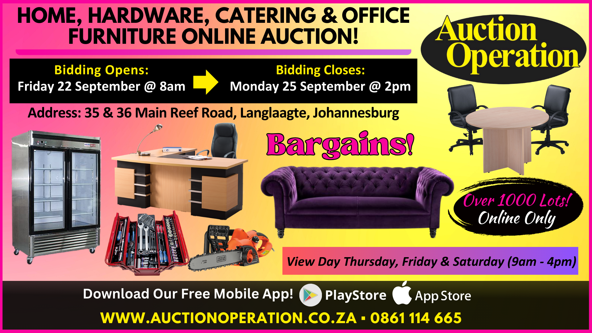 ONLINE AUCTION HOME/OFFICE/HARDWARE/CATERING Auction Operation