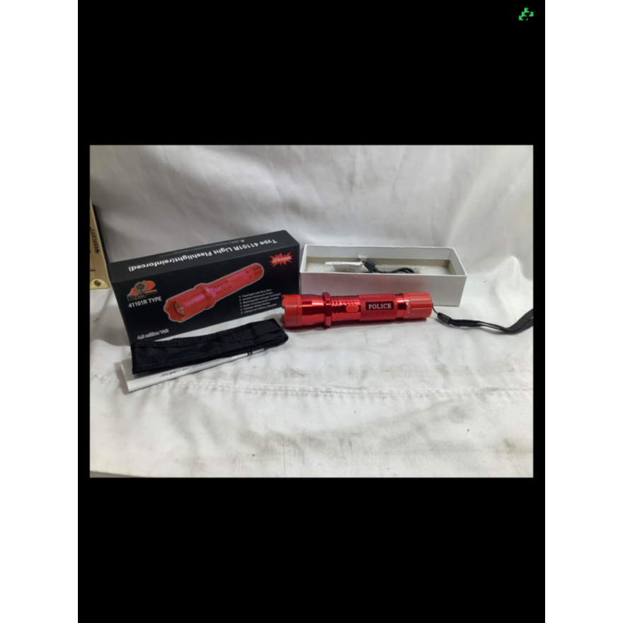 KTS USB Rechargeable Red Flashlight w/Stun Gun w/Nylon Carrying Pouch Included