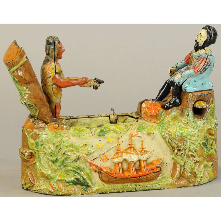 PAINTED WORLDS FAIR MECHANICAL BANK