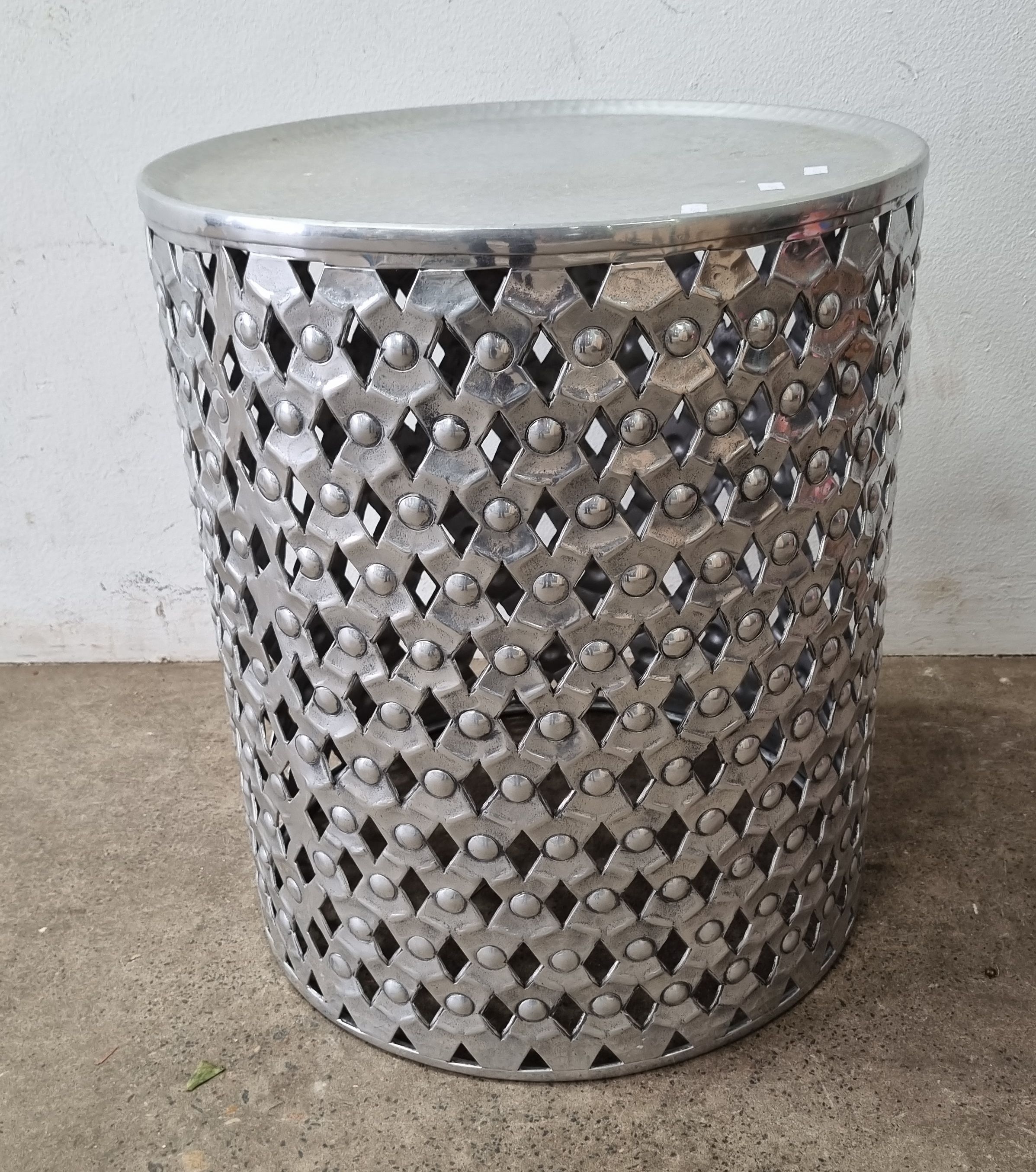 A Decorative Chrome Side Table