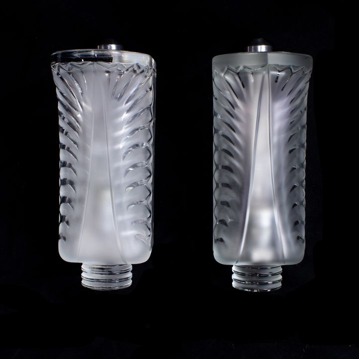 Lalique, Palme wall lights, pair