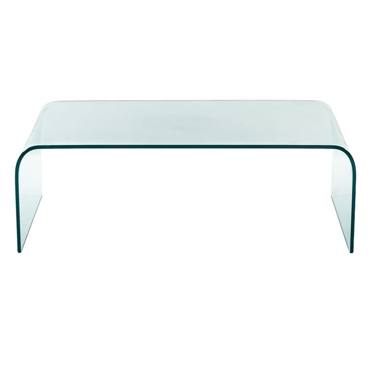 Contemporary Waterfall Form Glass Coffee Table