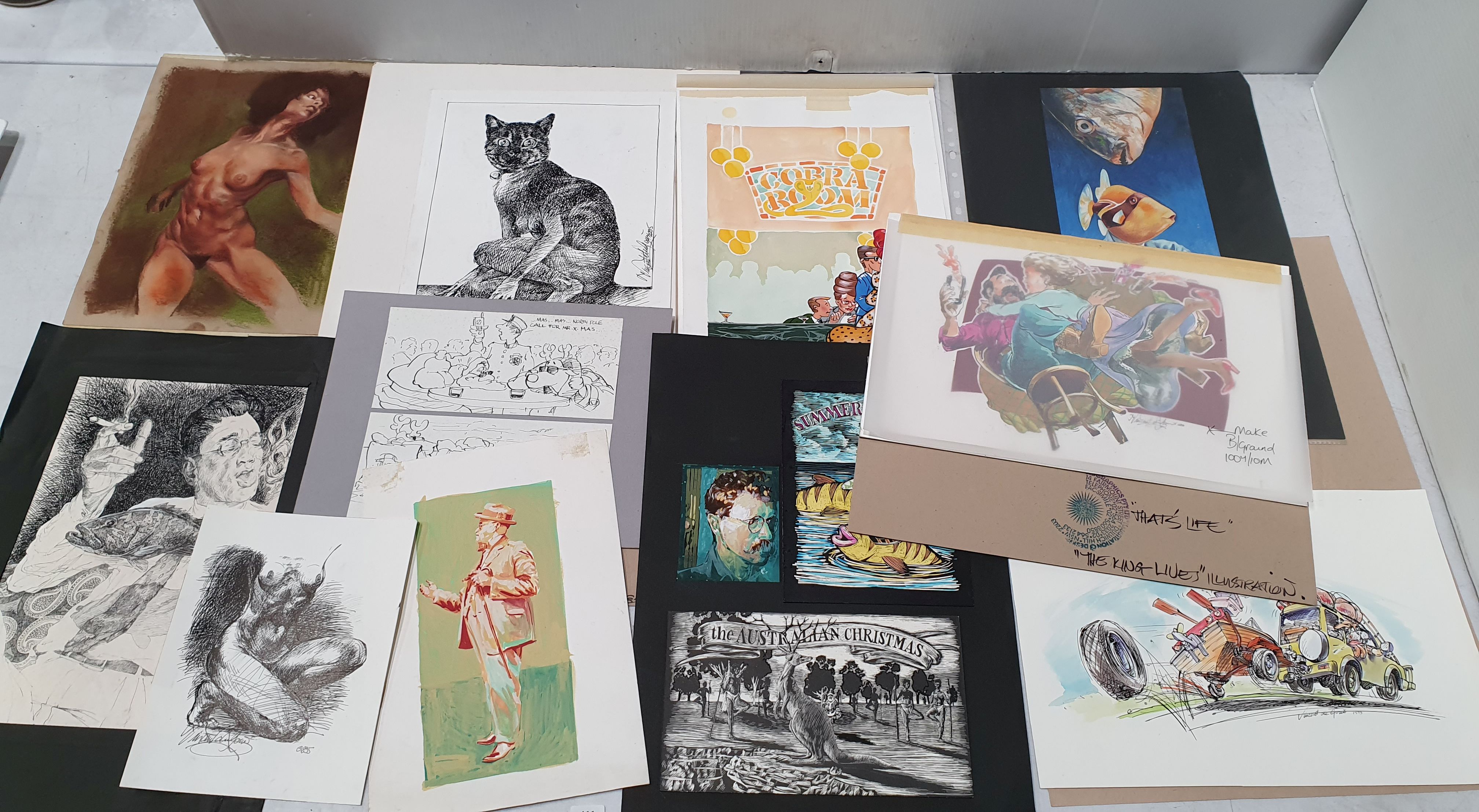 411 · A GROUP OF MOSTLY VINCENT DE GOUW UNFRAMED ARTWORKS