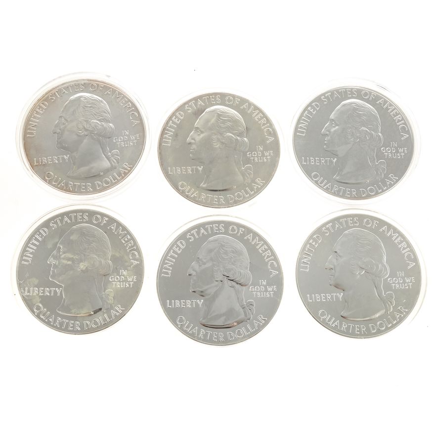 Six Different ATB 5 Ounce Silver Coins