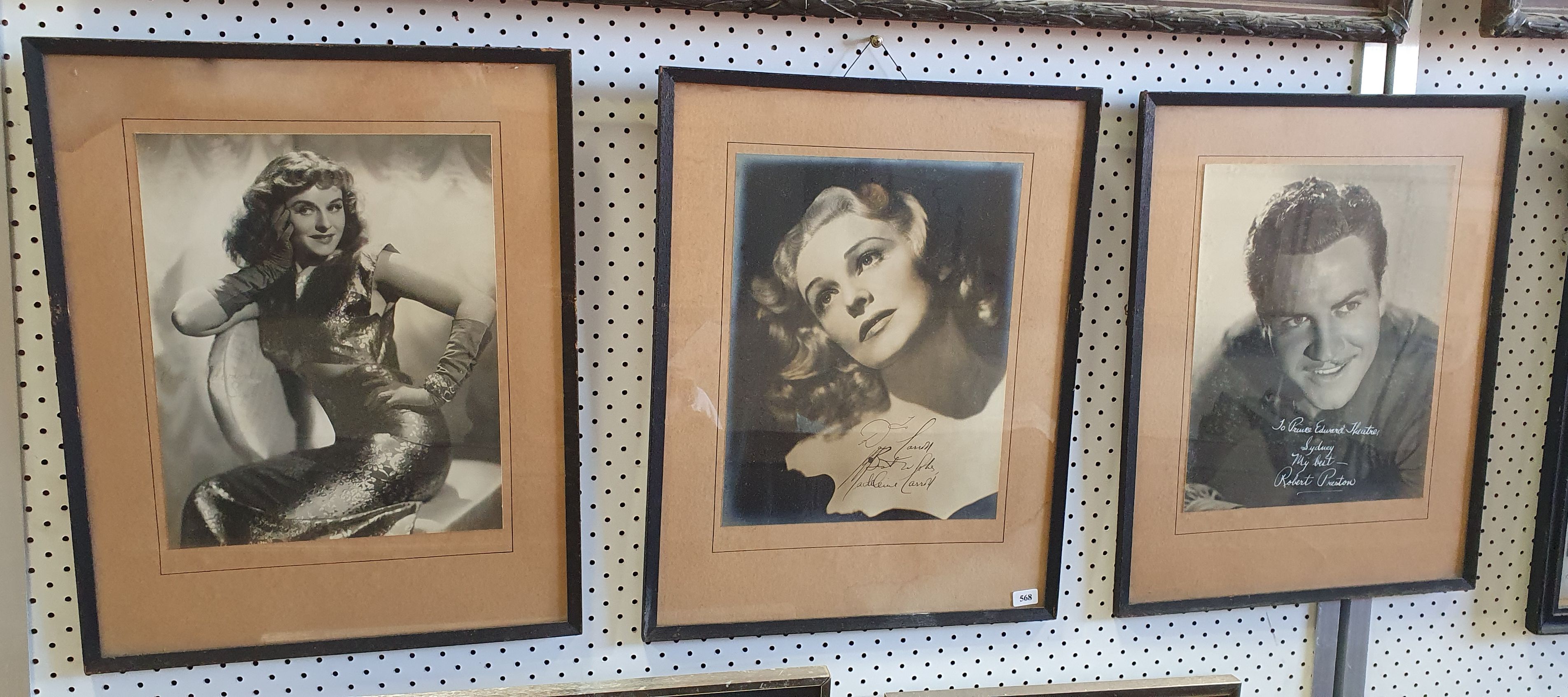 THREE VINTAGE SIGNED HOLLYWOOD STAR PHOTOGRAPHIC PORTRAITS