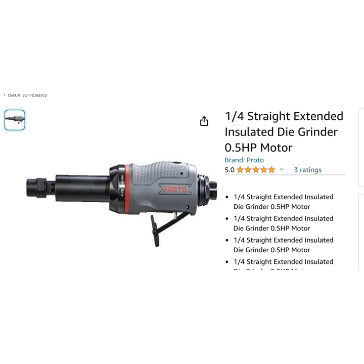 Proto 1/4" Straight Medium Extended Die Grinder