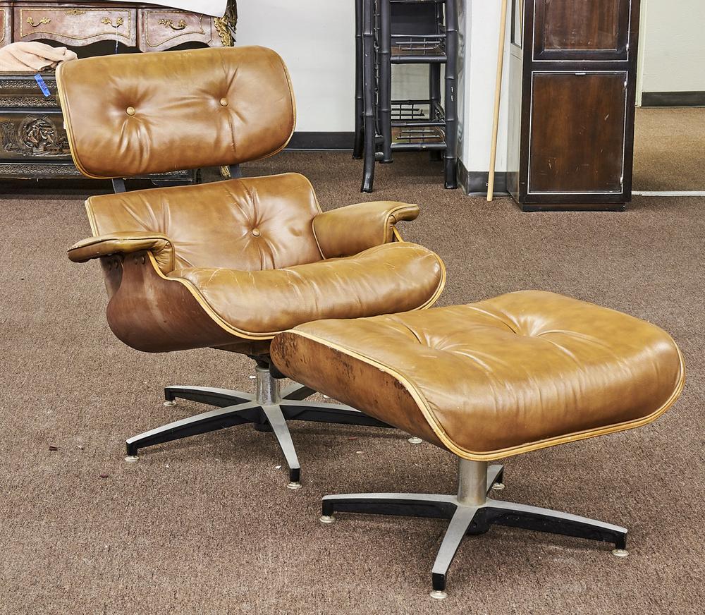 Eames Style Lounge Chair With Ottoman, Eames Style Lounge Chair And Ottoman