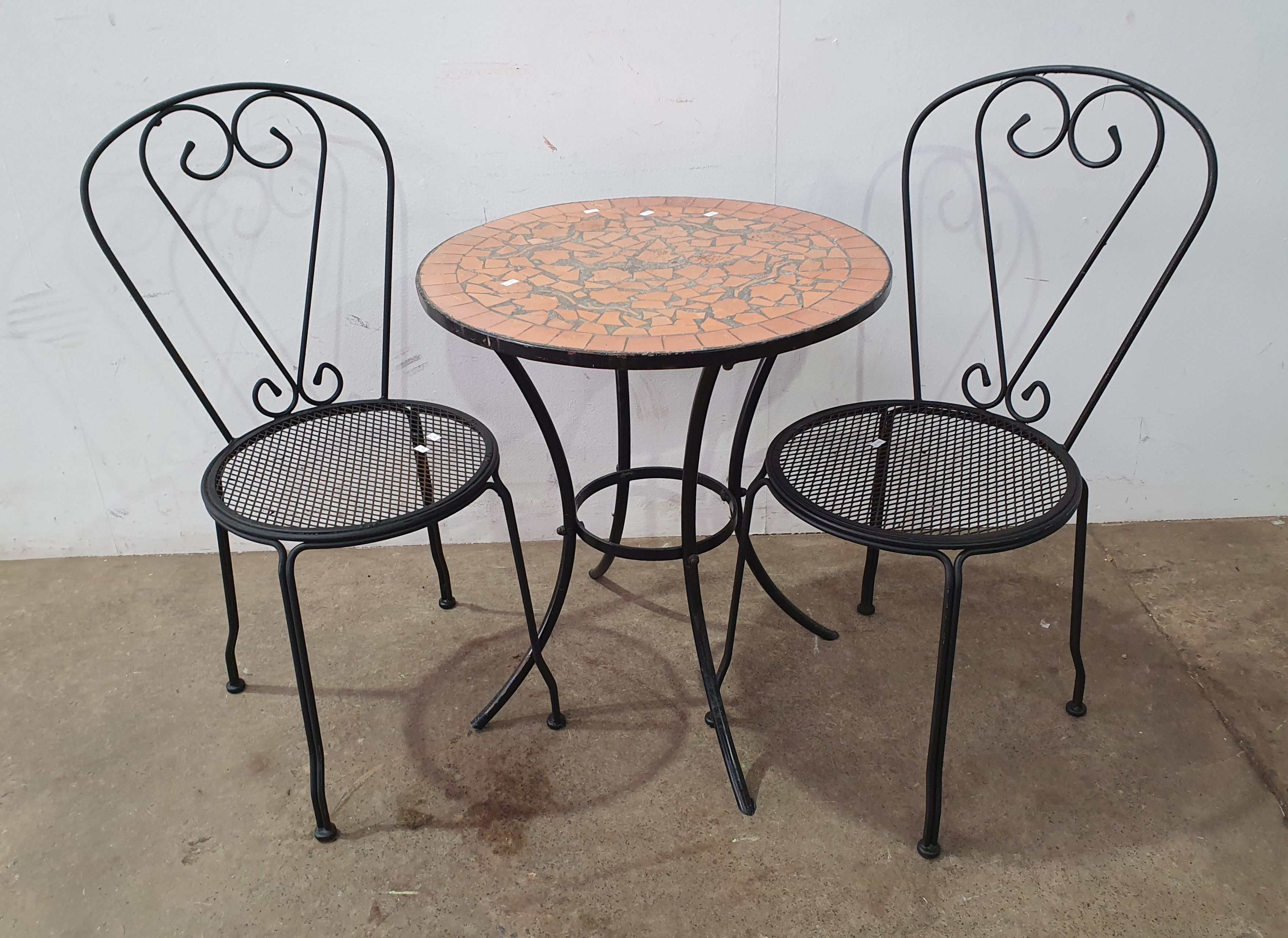 A Tile Top Mosaic Three Piece Setting