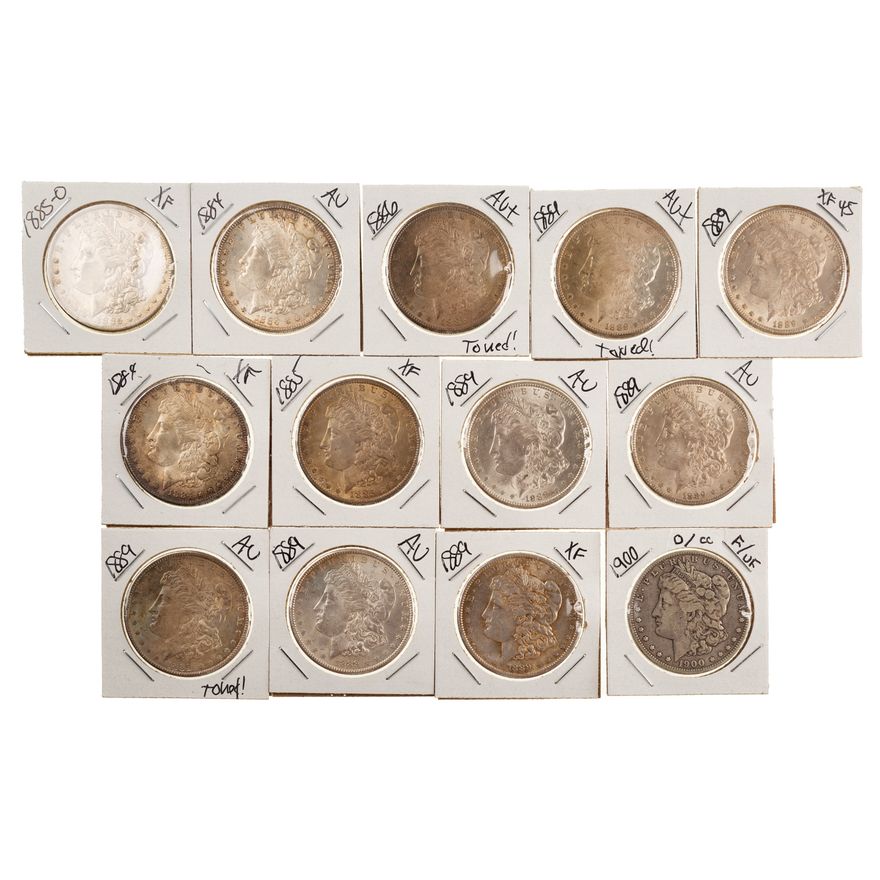 13 Better Grade Morgan Dollars Plus 1900-O/CC