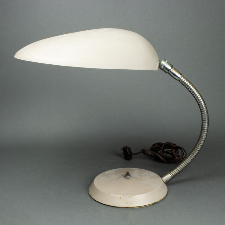 Two Modernist enameled metal desk lamps