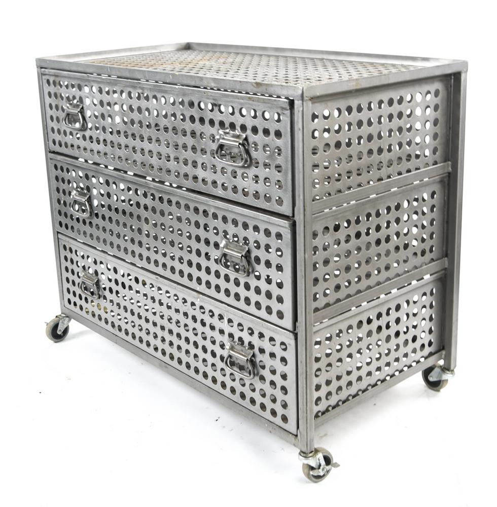 Perforated Metal Dresser Chest Of, Metal Dresser Drawers