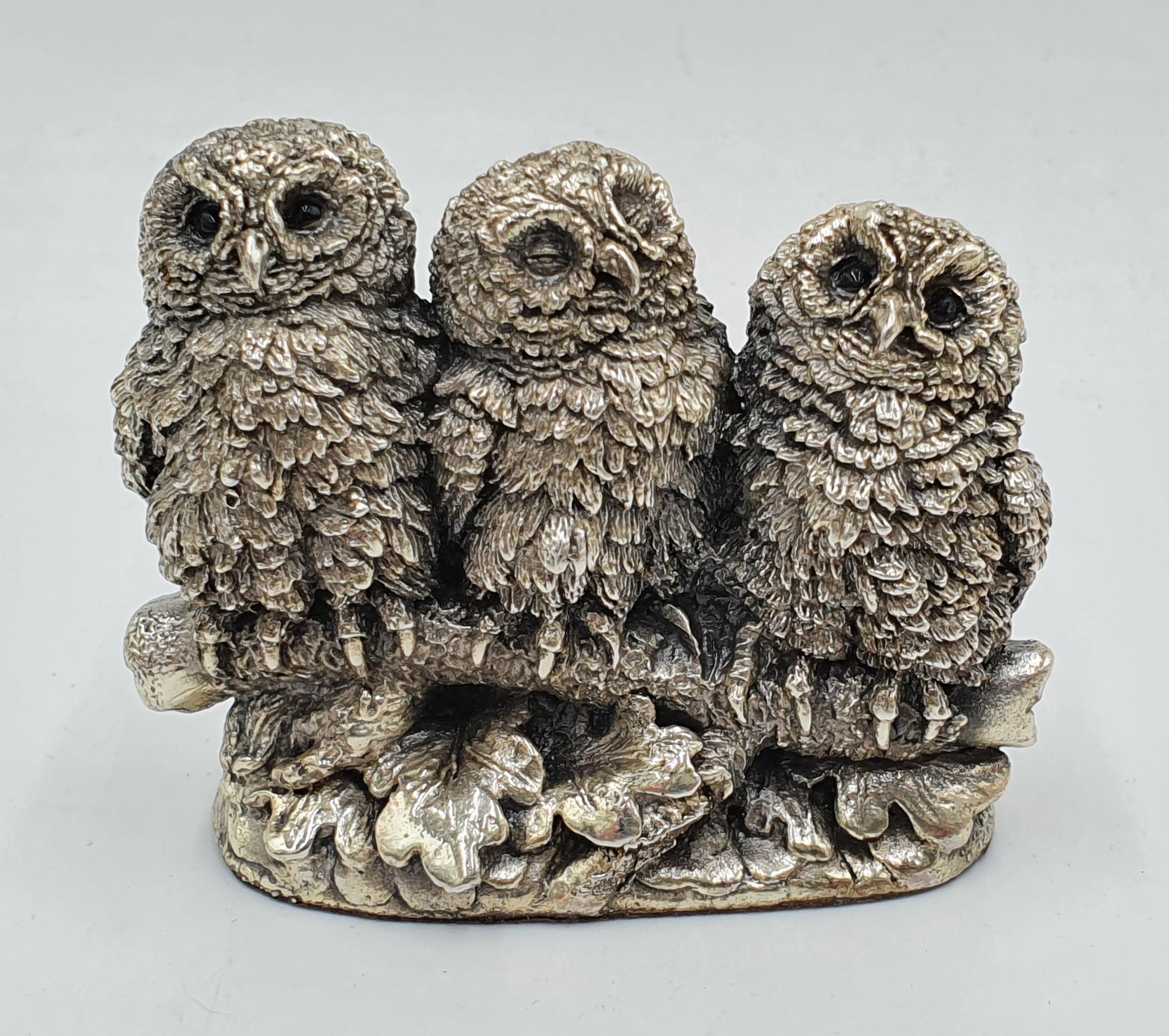 A Sterling Silver 'Owlets' Figure