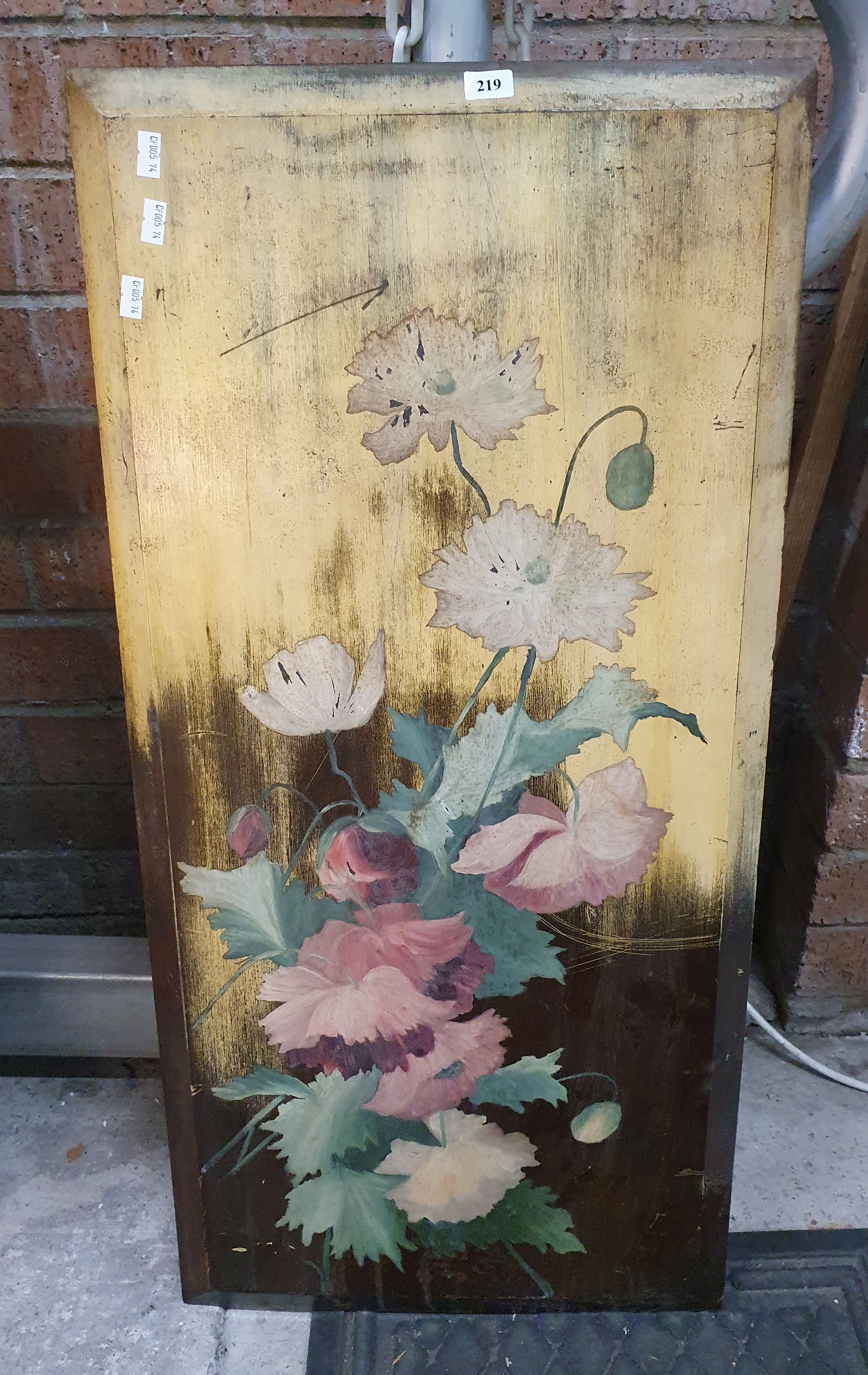 A Floral Artwork On Timber