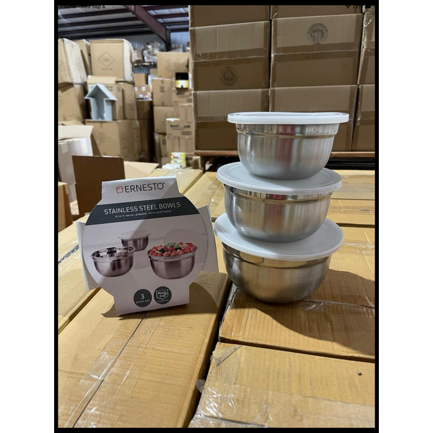 Ernesto 3pc 4-In-1 Stainless Steel Bowls
