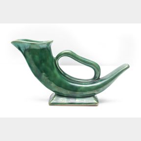 Van Briggle Pottery Green with White Drip Art Deco Vase