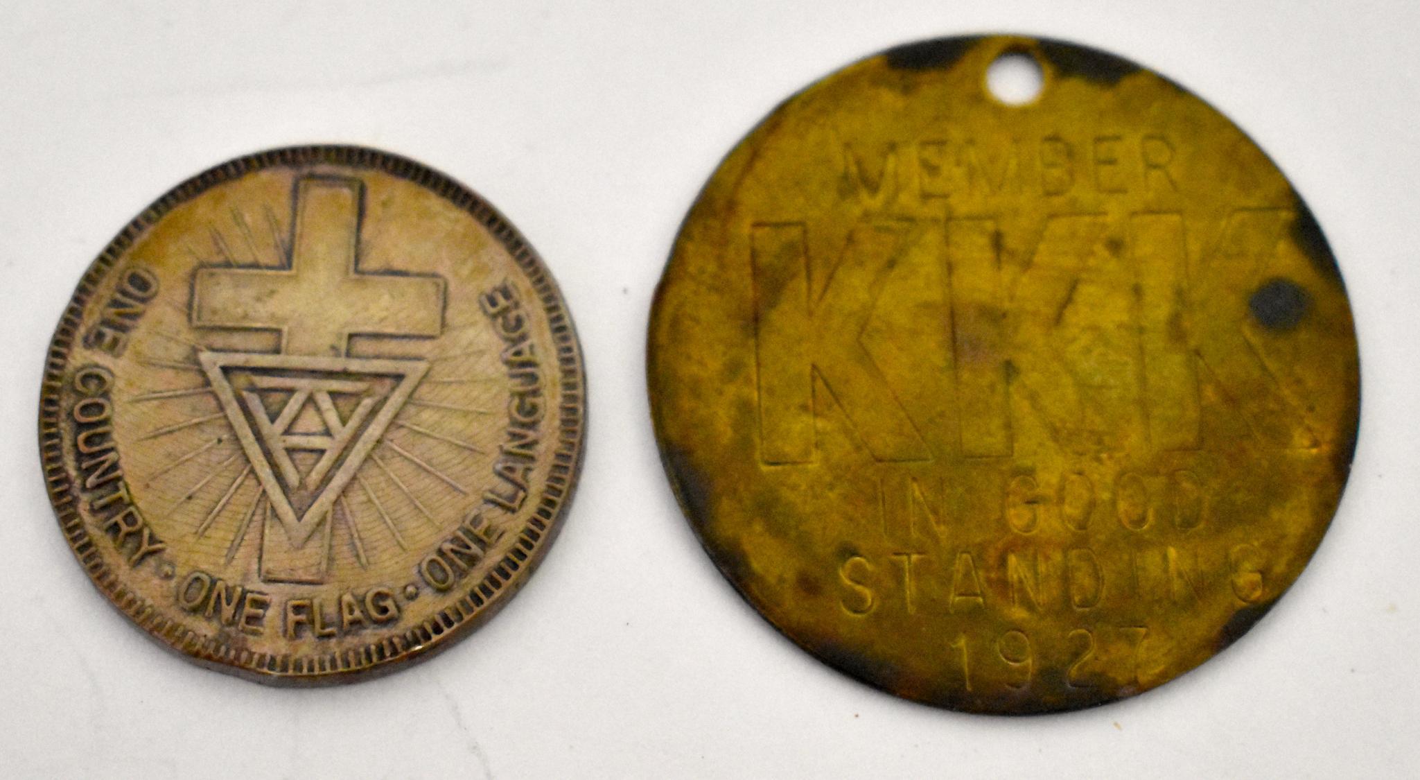 1927 KKK Member in Good Standing Medallion plus 1866 Coin | Toys 