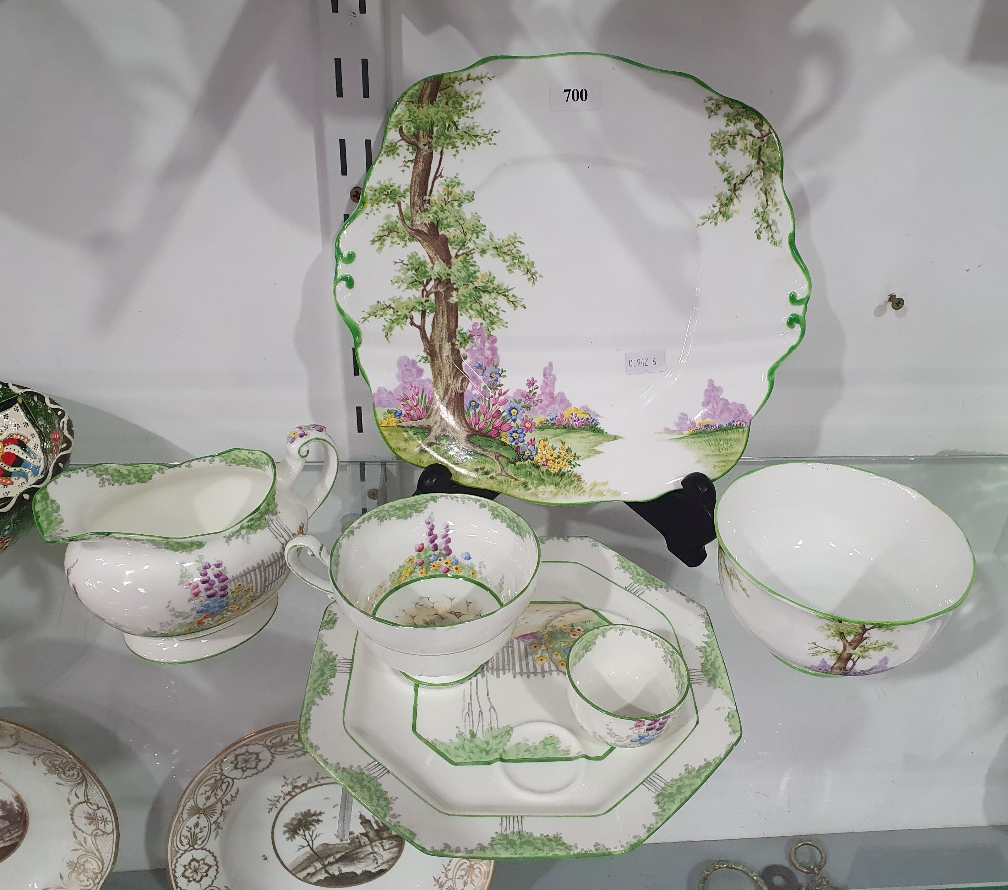 A ROYAL PARAGON PORCELAIN 'GARDEN GATE' PART BACHELOR'S BREAKFAST SET