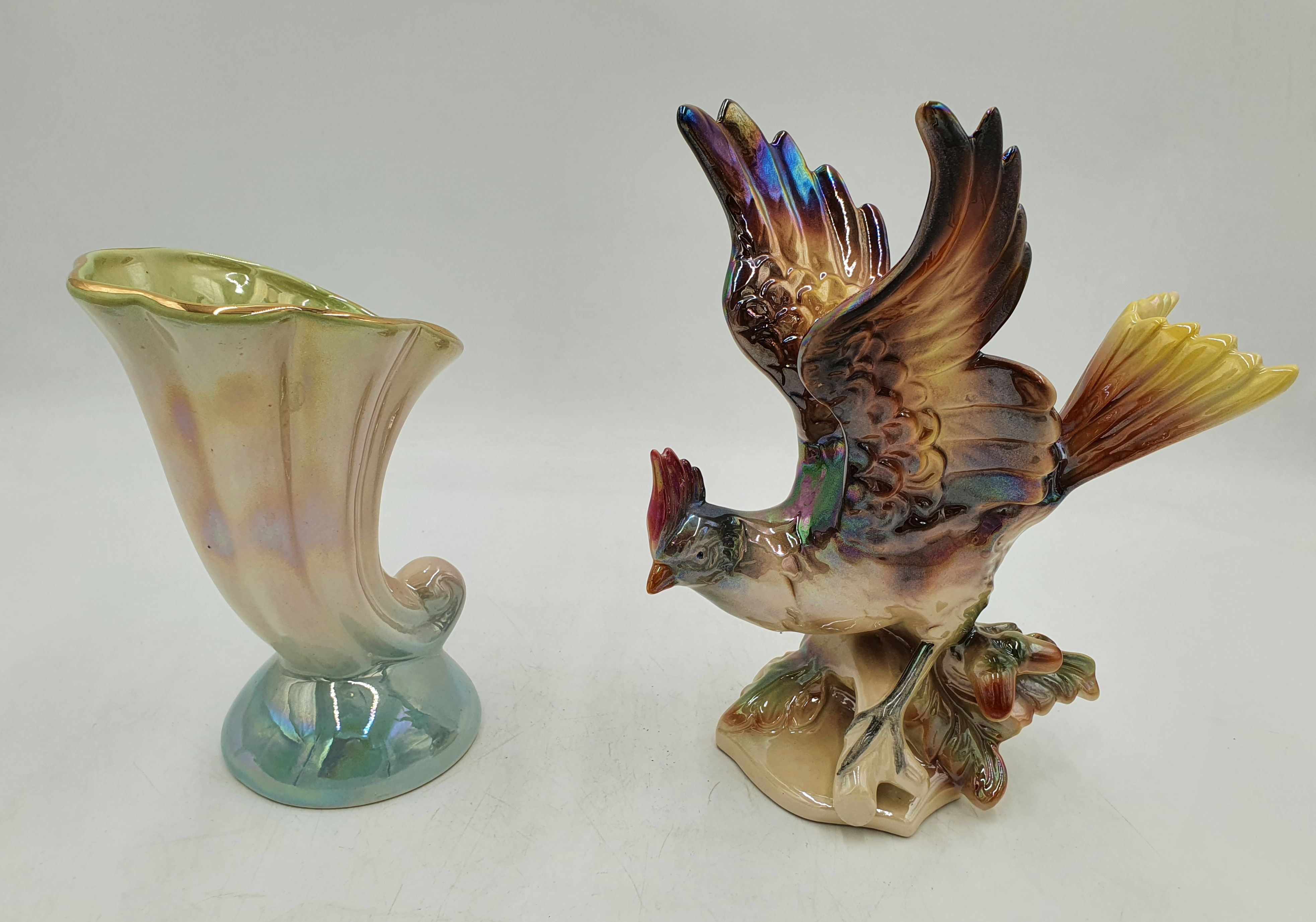703 · A JEMA HOLLAND LUSTRE GLAZED BIRD FIGURE
