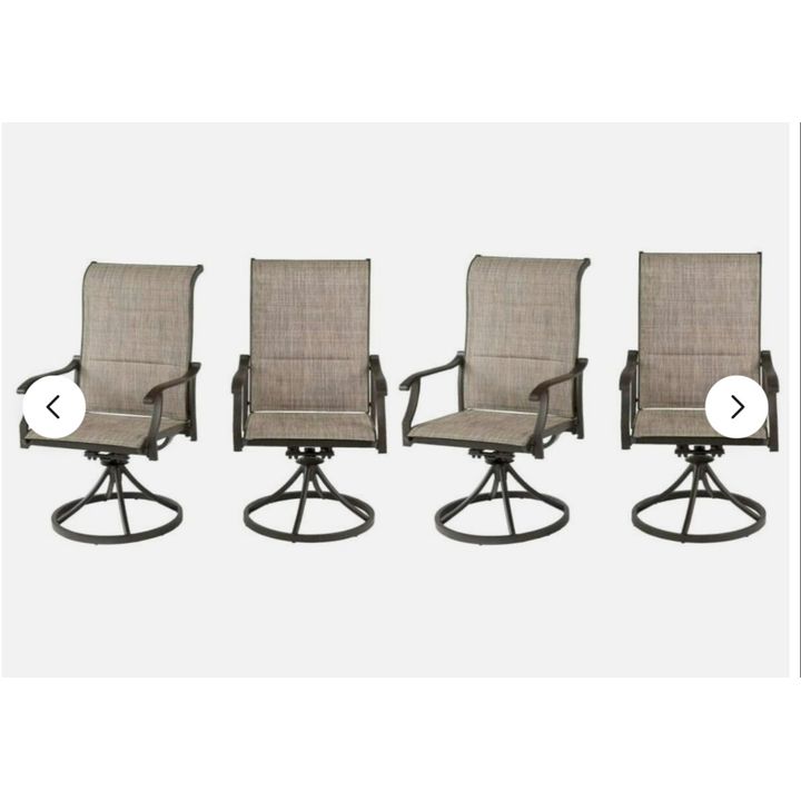 Riverbrook Padded Sling 4 Swivel Rocking Chairs Aluminum Dark Color