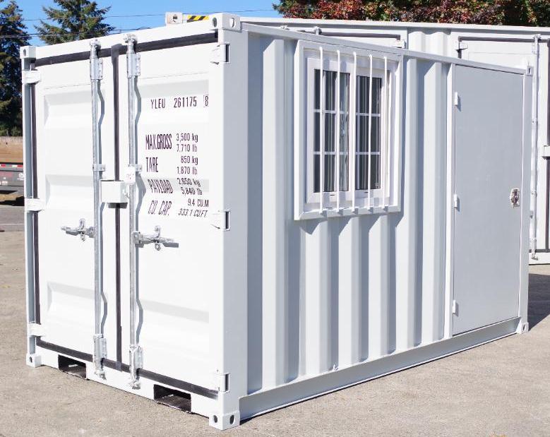 10' 1-Trip Storage Container w/ Double Swing End Door, Steel Side Door ...