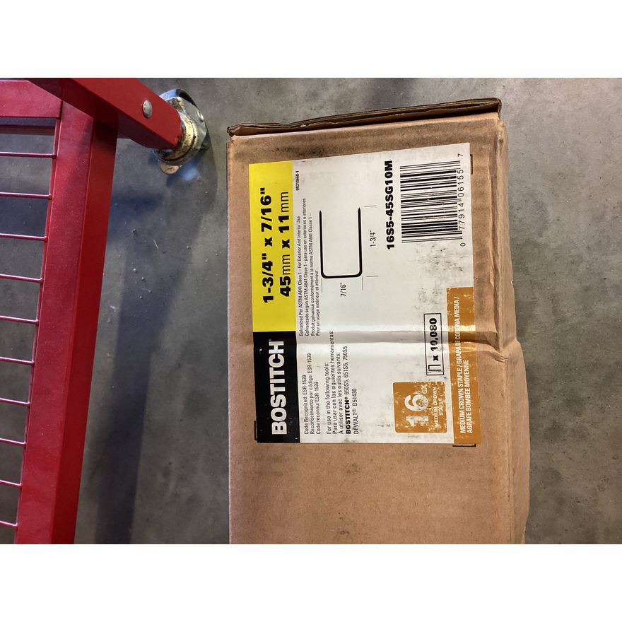 Bostitch 1-3/4'' x 7/16'' 16 Gauge Medium Crown Staples- QTY 10,080