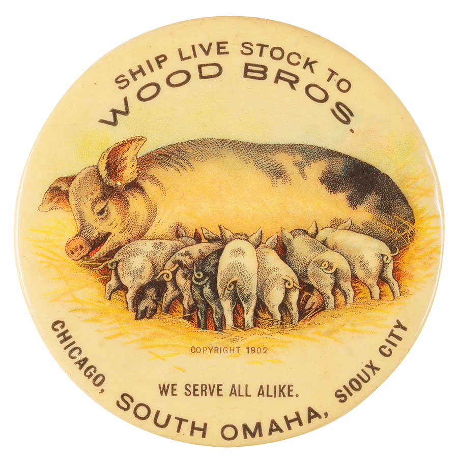 Wood Bros. Livestock Yards Pocket Mirror Antique Advertising LLC