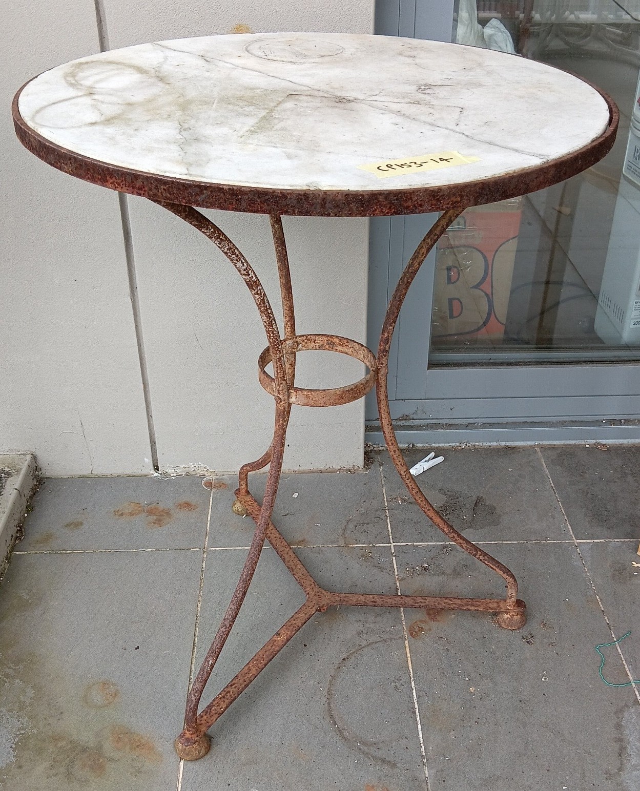 A Rustic Marble Top Table