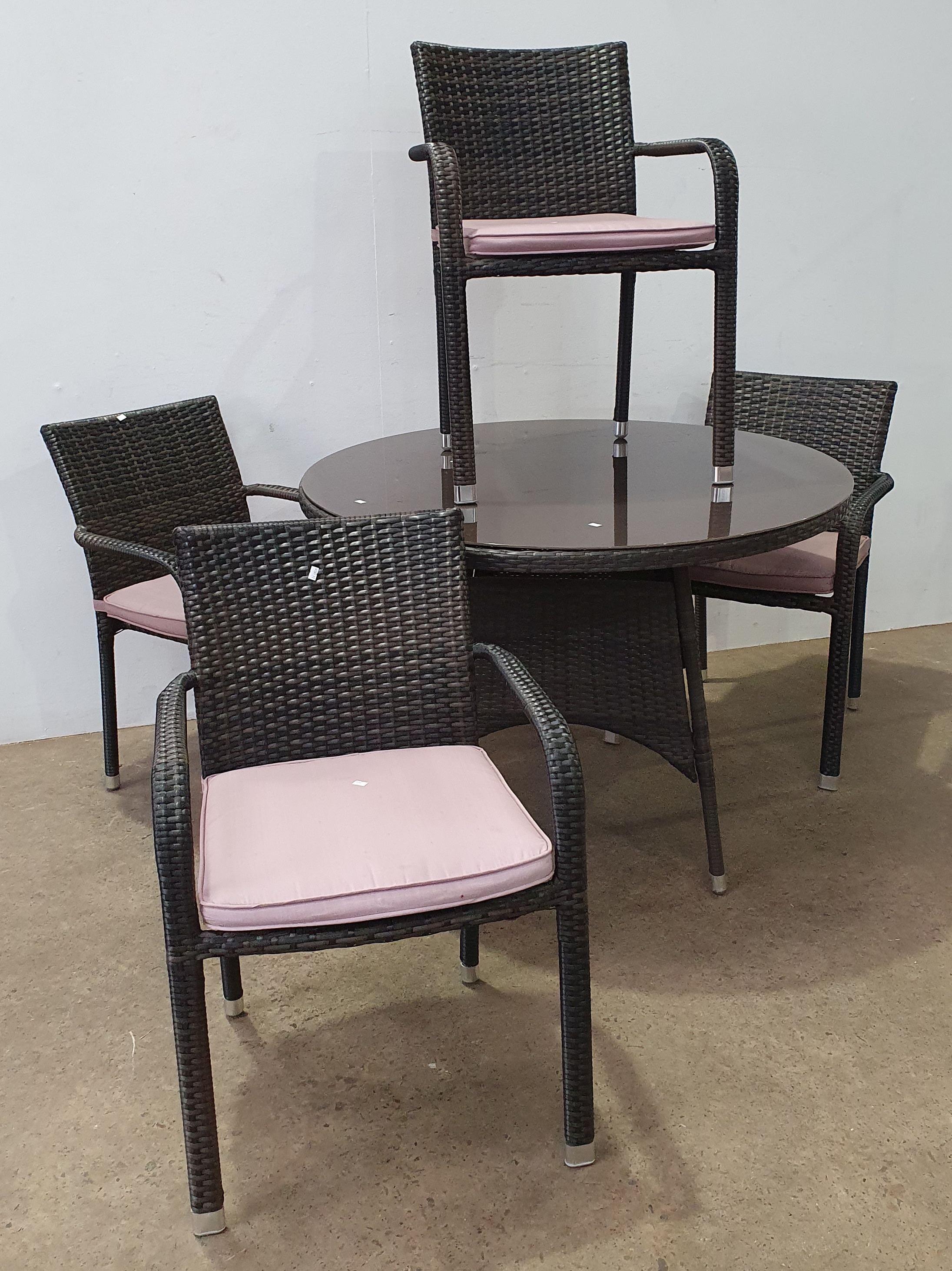 A FIVE PIECE FAUX CANE OUTDOOR SETTING Raffan Kelaher & Thomas Pty Ltd