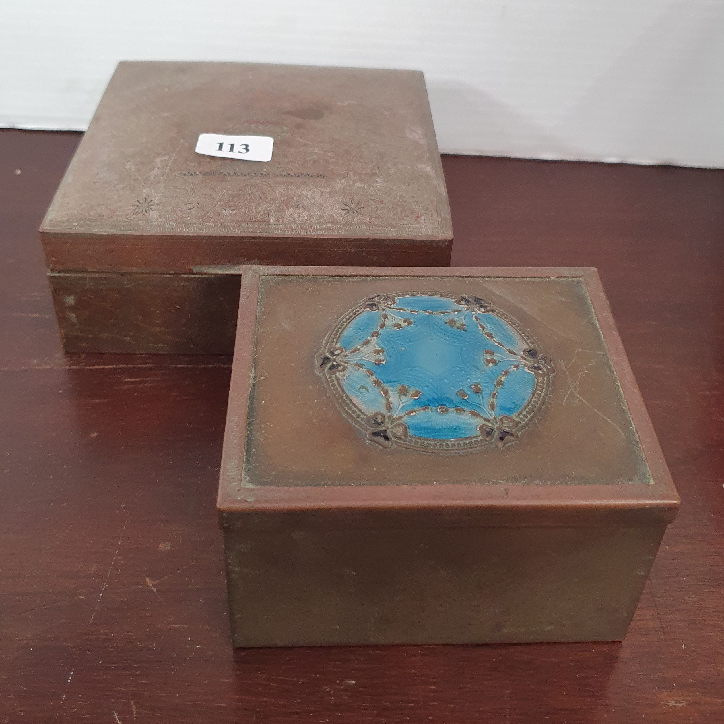 113 · TWO BRASS BOXES
