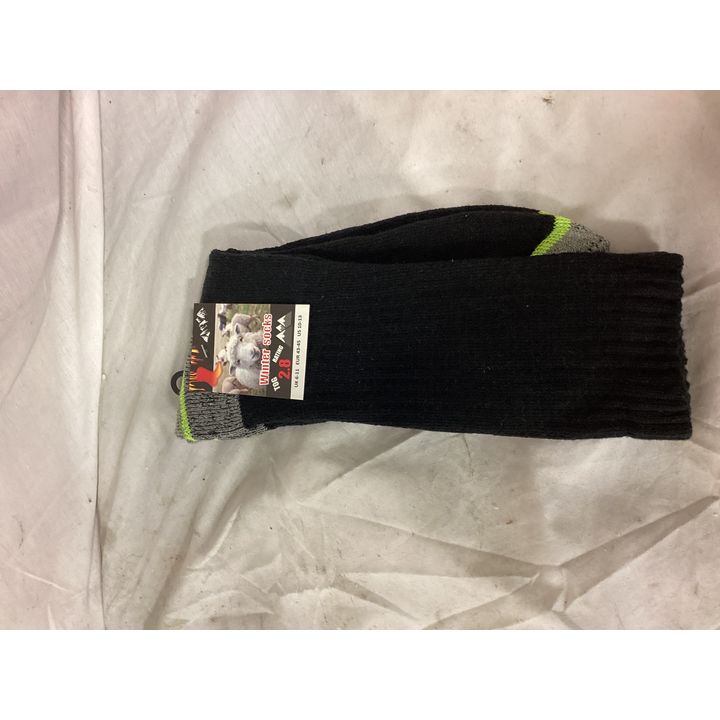 Winter Socks (2.8 Tog Rating) Shoe Size 10-13 (Black, Green & Grey)